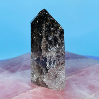 Smoky Crackle Quartz Small Tower