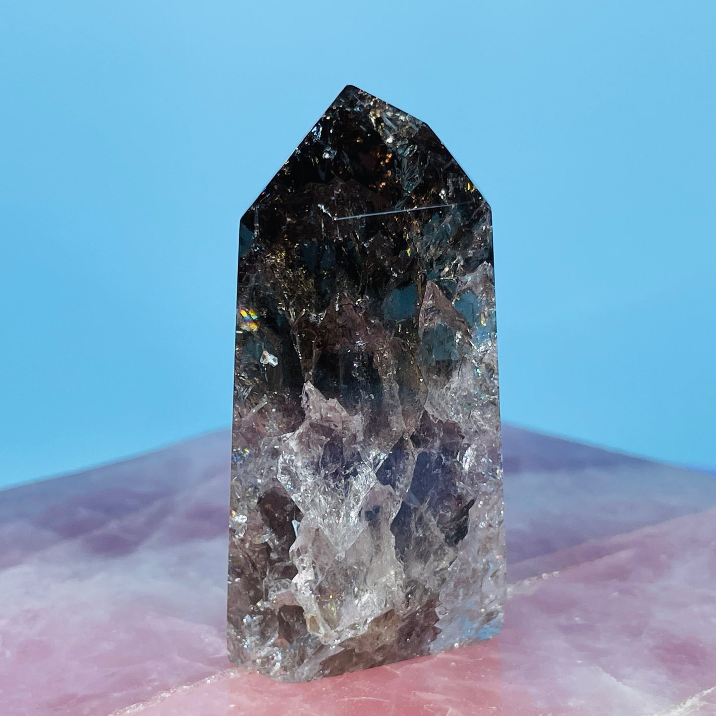 Smoky Crackle Quartz Small Tower