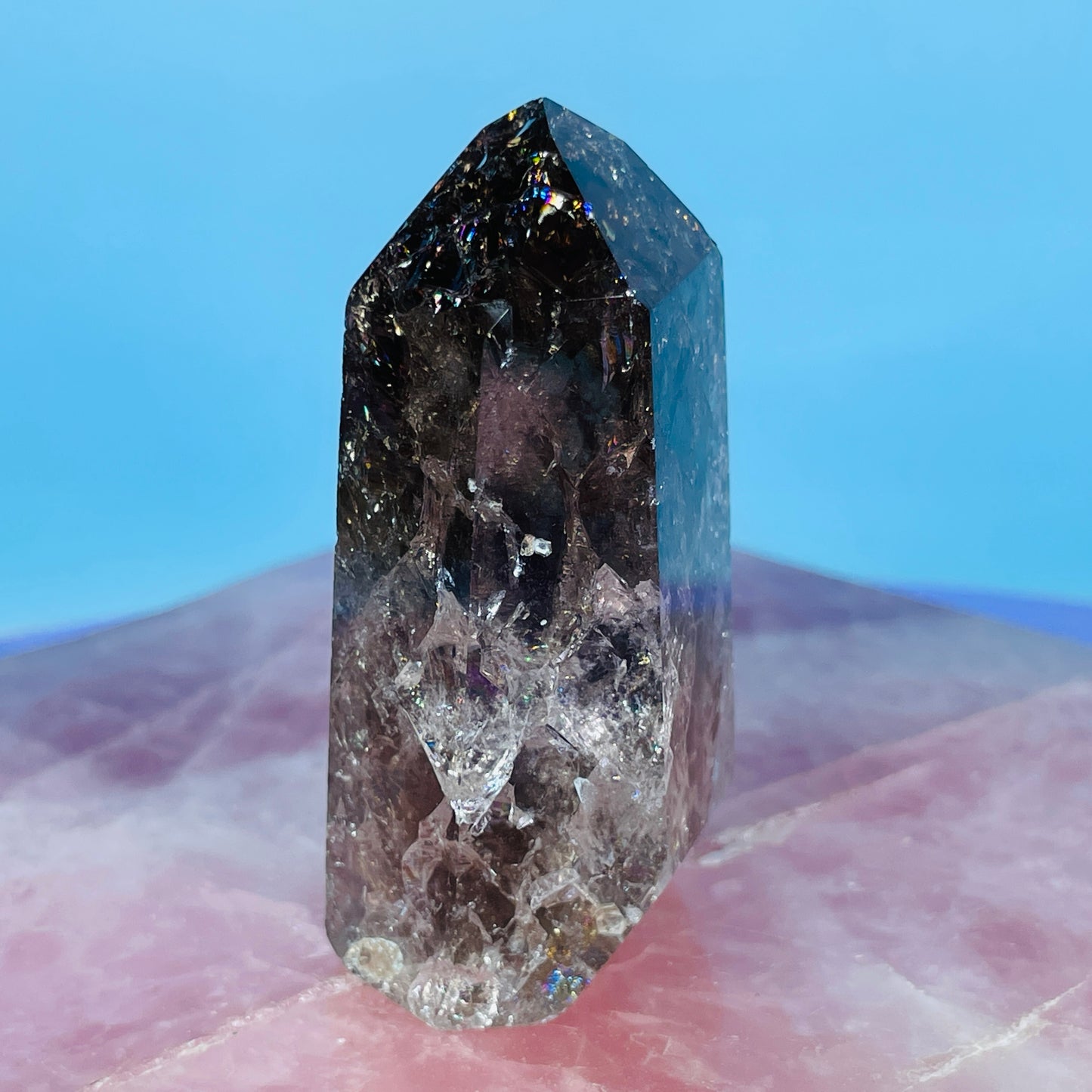 Smoky Crackle Quartz Small Tower