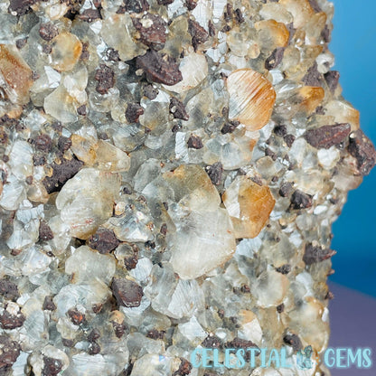 Double-Sided Hematite Pagoda Calcite Large Cluster Specimen