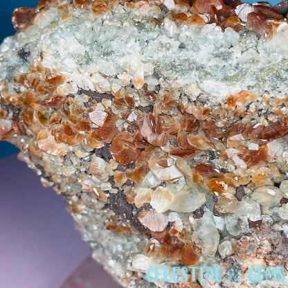 Double-Sided Hematite Pagoda Calcite Large Cluster Specimen