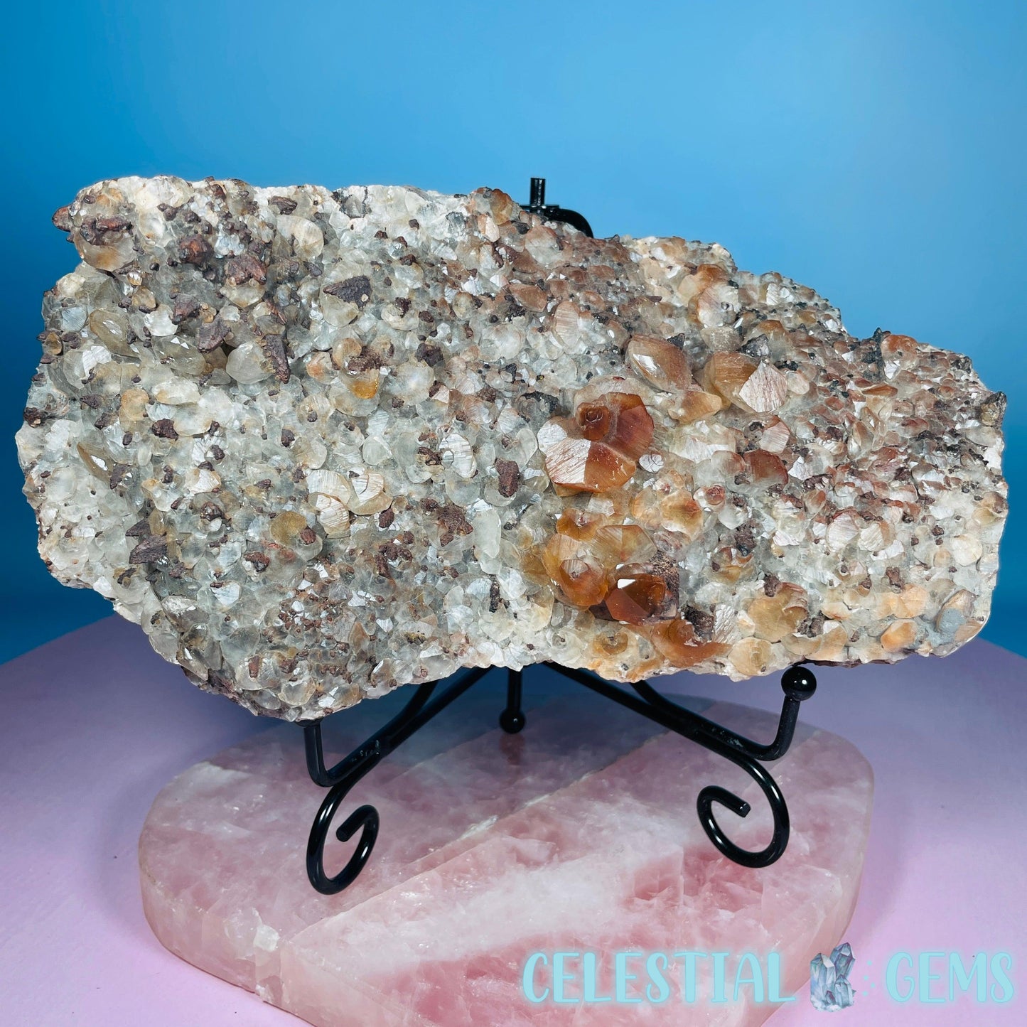 Hematite Pagoda Calcite Large Cluster Specimen