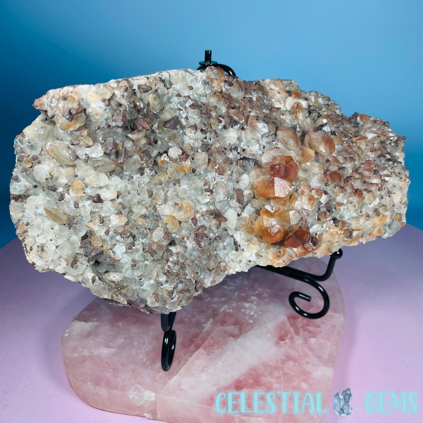 Hematite Pagoda Calcite Large Cluster Specimen