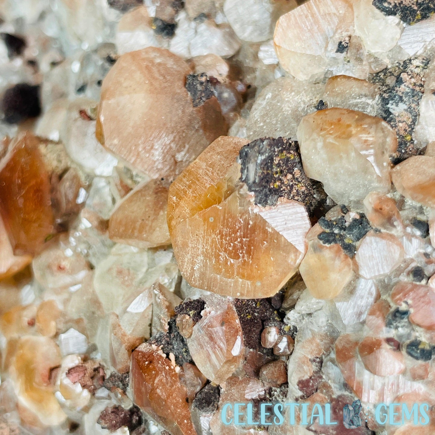 Hematite Pagoda Calcite Large Cluster Specimen