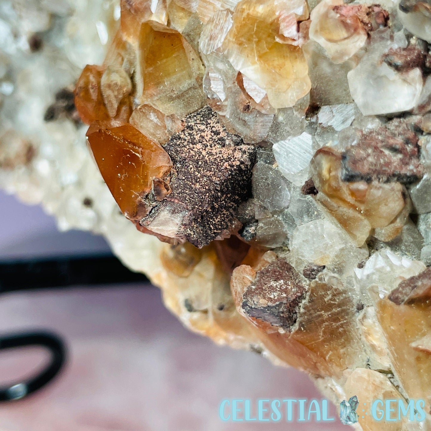 Hematite Pagoda Calcite Large Cluster Specimen