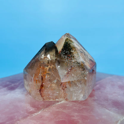 Amphibole Quartz Chunky Small Twin Tower