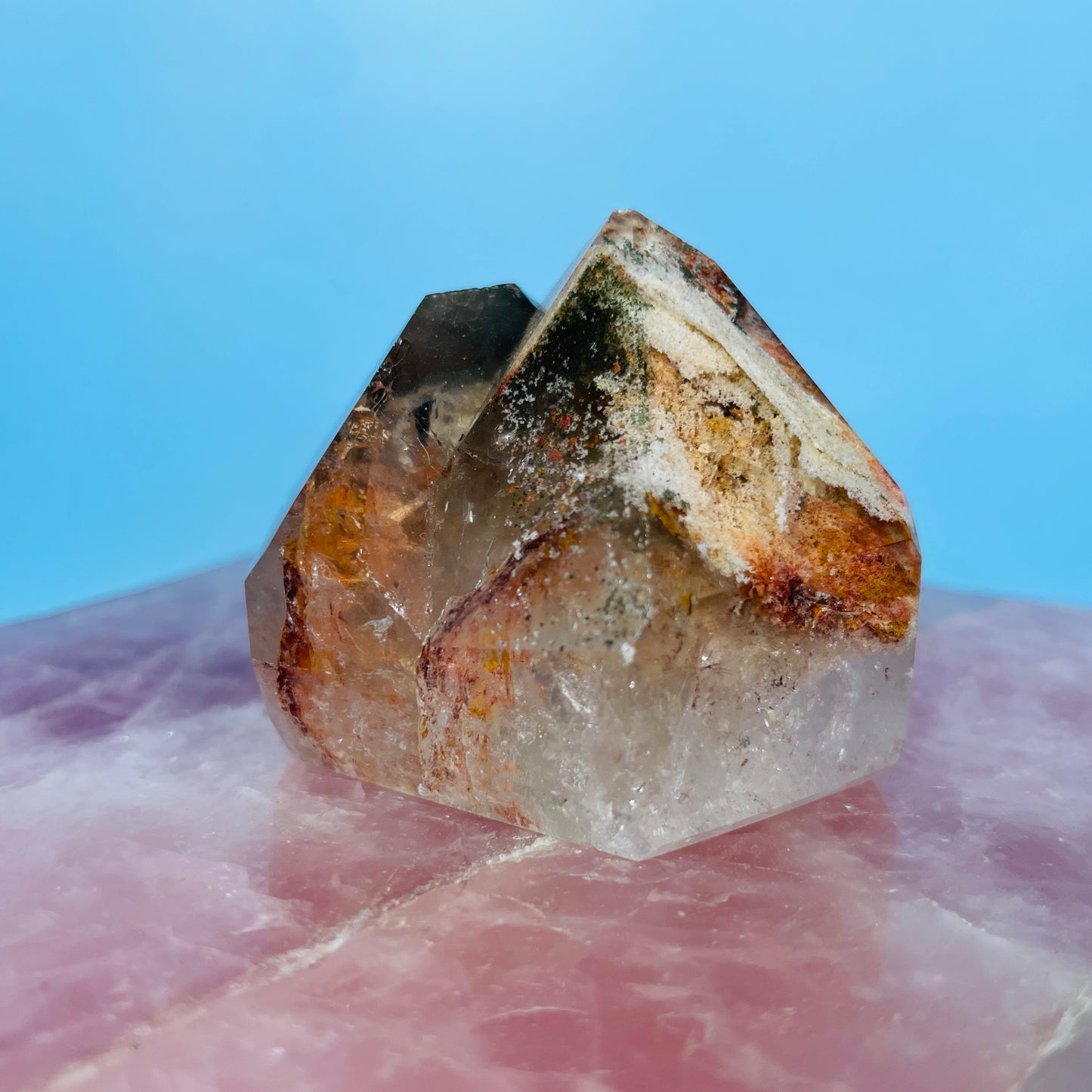 Amphibole Quartz Chunky Small Twin Tower