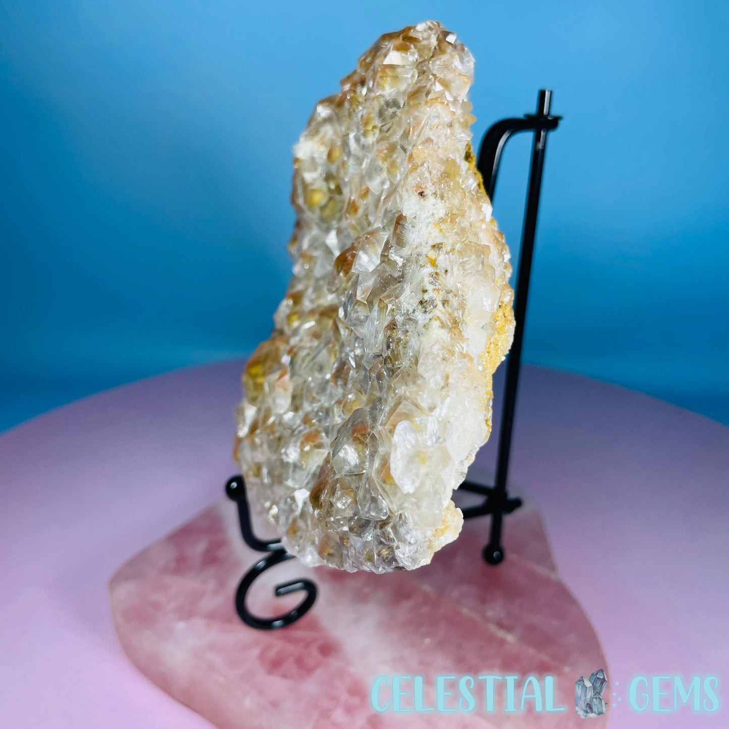 Translucent Hematite Pagoda Calcite Large Cluster Specimen (Video)