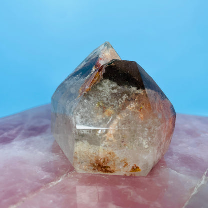 Amphibole Quartz Chunky Small Twin Tower