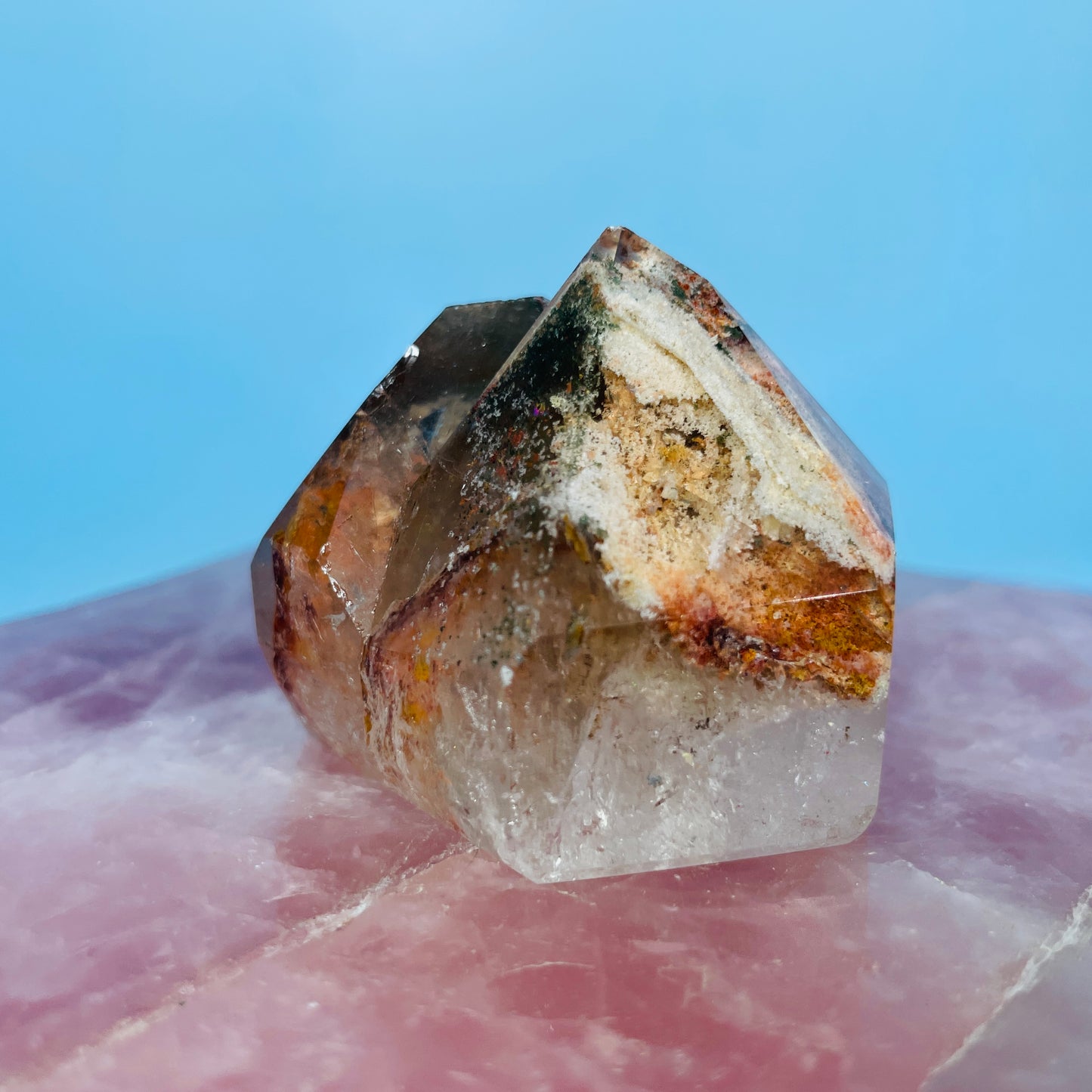 Amphibole Quartz Chunky Small Twin Tower