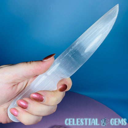 Selenite (Satin Spar) Dagger Knife Carving 20cm