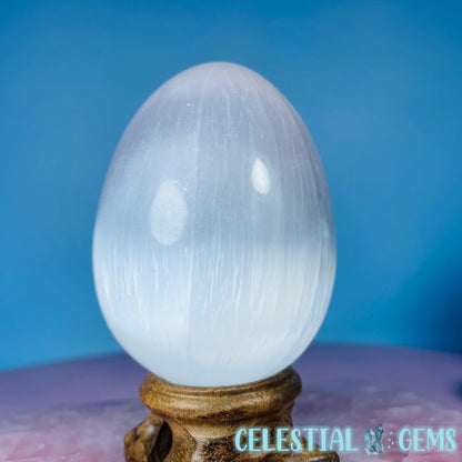 Selenite (Satin Spar) Egg Medium Carving 7cm