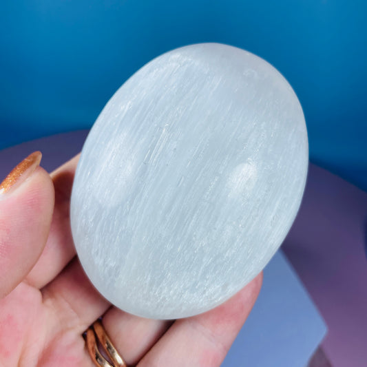 Selenite (Satin Spar) Palmstone 7.5cm