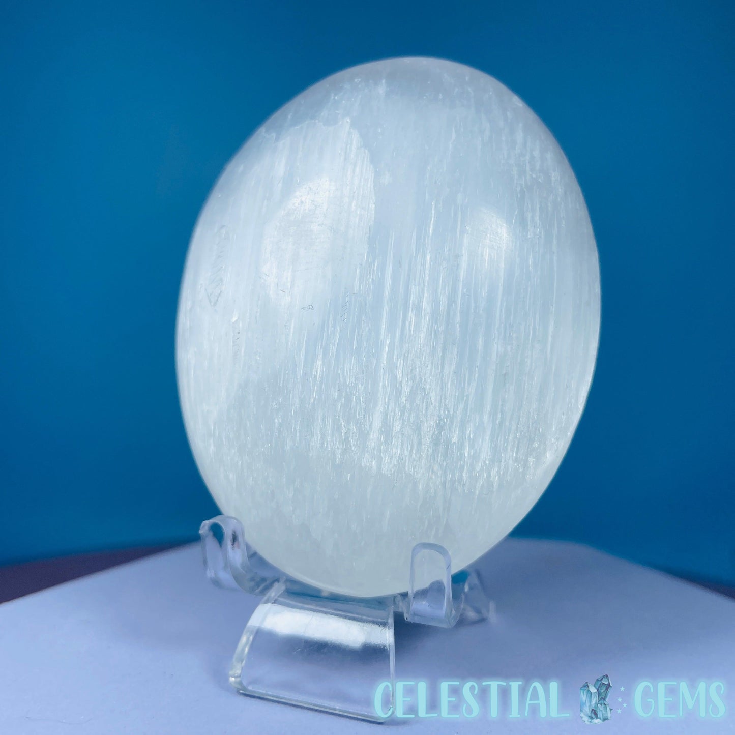 Selenite (Satin Spar) Palmstone 7.5cm