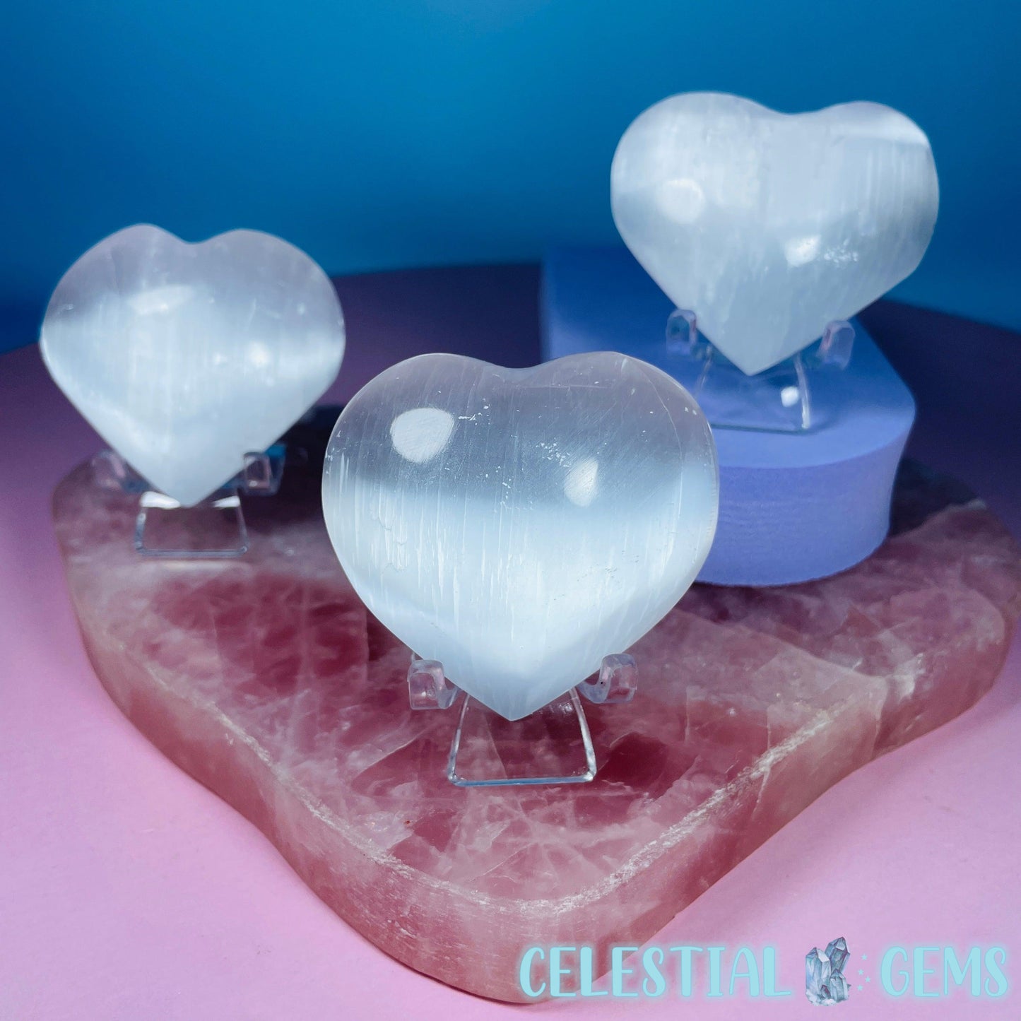 Selenite (Satin Spar) Heart Medium Carving 5cm