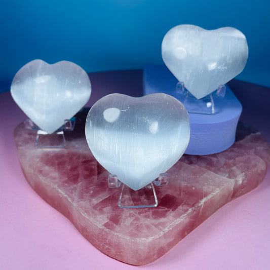 Selenite (Satin Spar) Heart Medium Carving 5cm