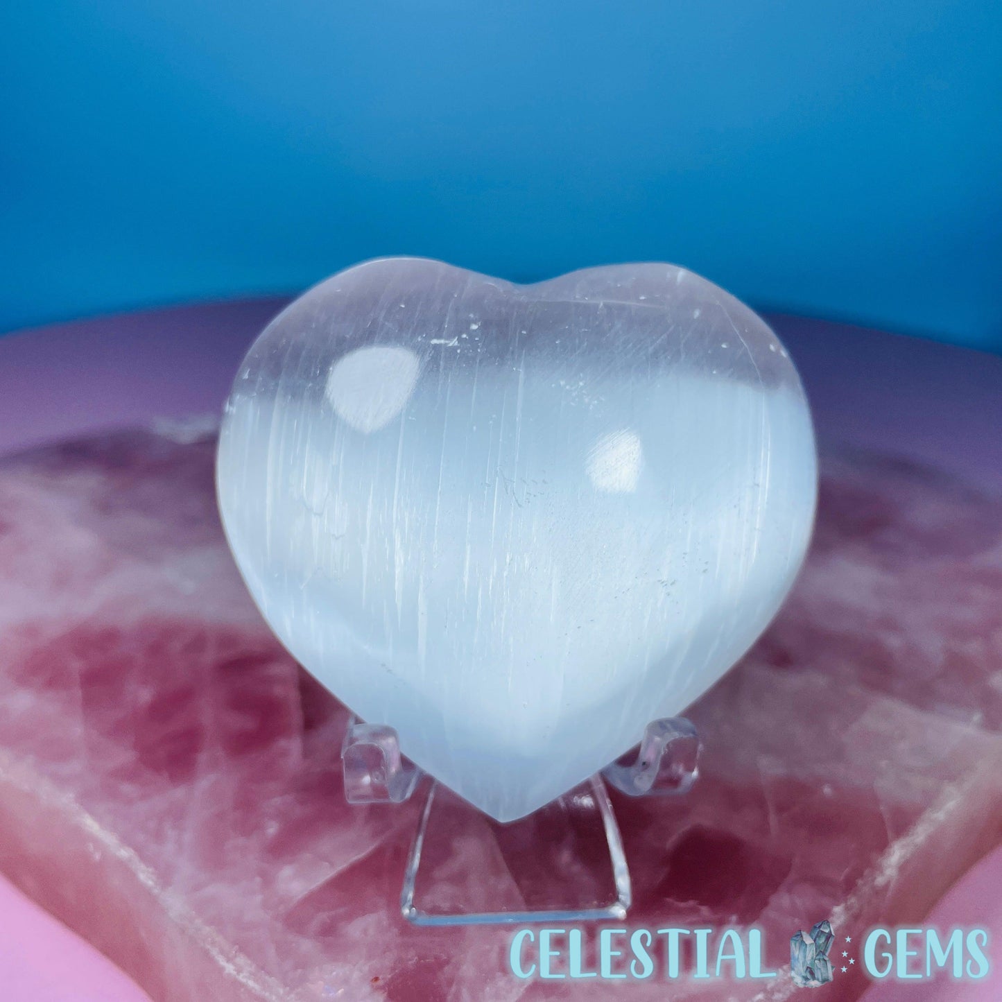 Selenite (Satin Spar) Heart Medium Carving 5cm