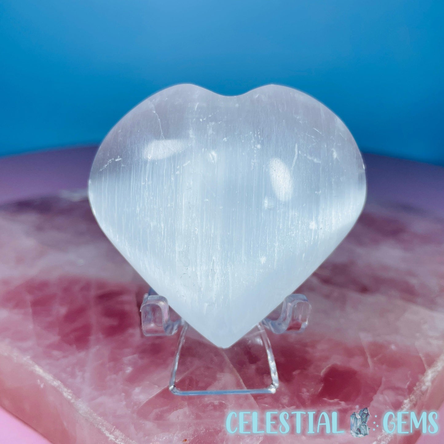 Selenite (Satin Spar) Heart Medium Carving 5cm