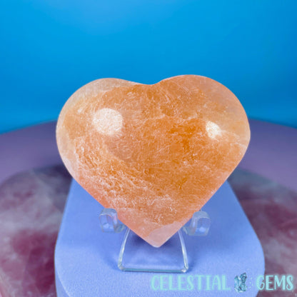 Orange Selenite (Satin Spar) Heart Medium Carving 5cm