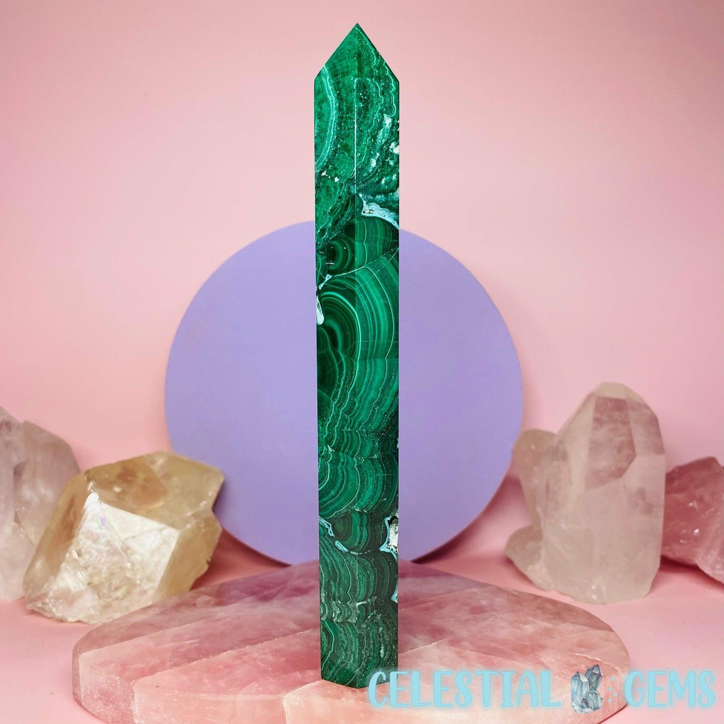 Malachite + Chrysocolla Large Thin Tower