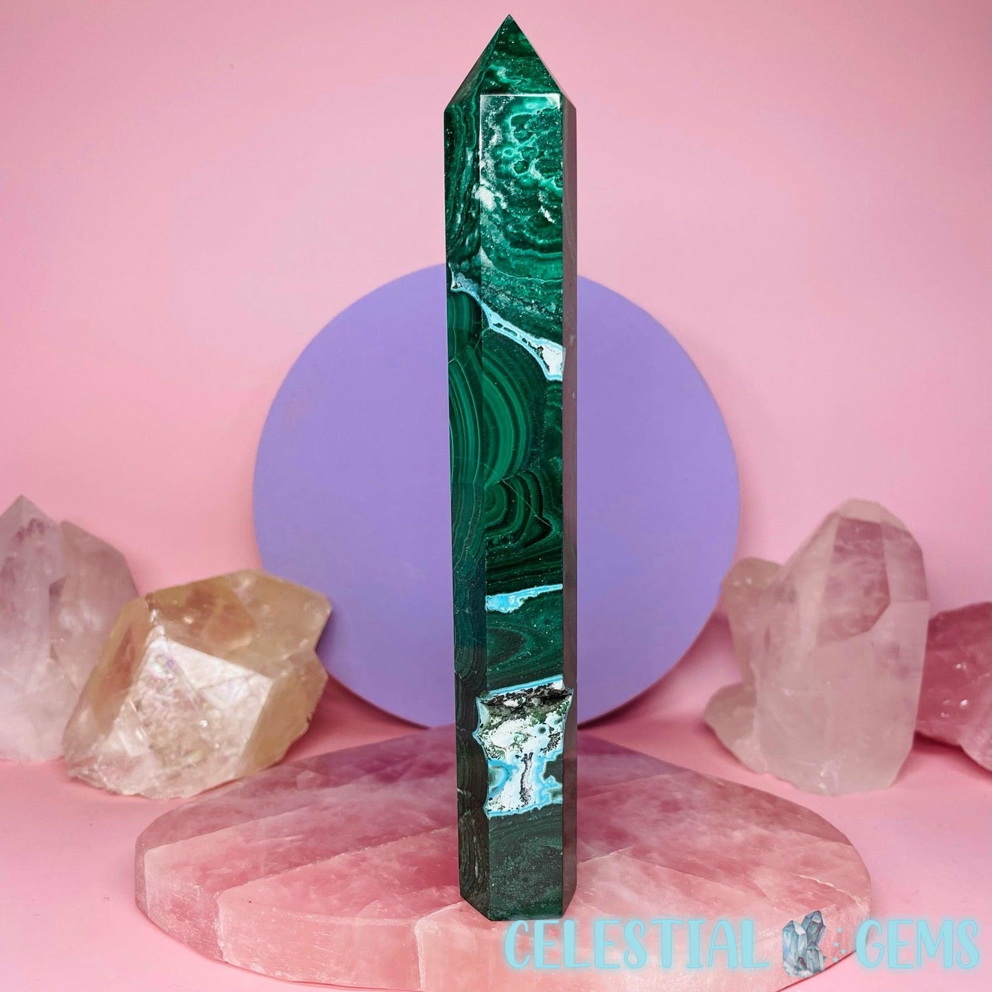 Malachite + Chrysocolla Large Thin Tower