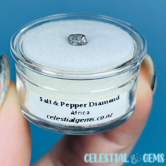 Salt & Pepper Diamond Tiny Crystal Specimen in Pottle (Video)
