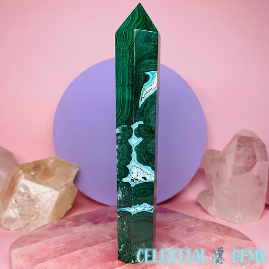 Malachite + Chrysocolla Large Thin Tower