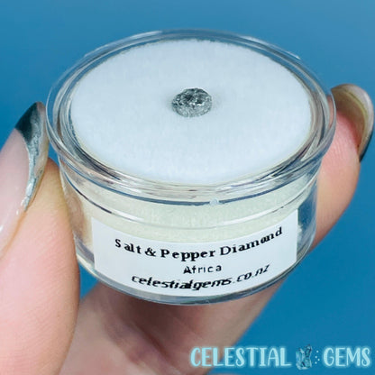 Salt & Pepper Diamond Tiny Crystal Specimen in Pottle (Video)