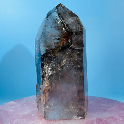Skeletal Smoky Quartz Large Tower (Video)