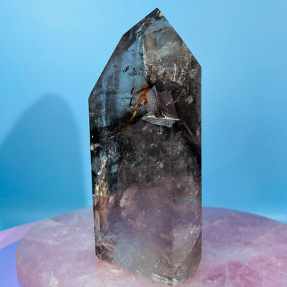 Skeletal Smoky Quartz Large Tower (Video)