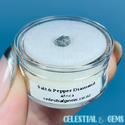 Salt & Pepper Diamond Tiny Crystal Specimen in Pottle (Video)