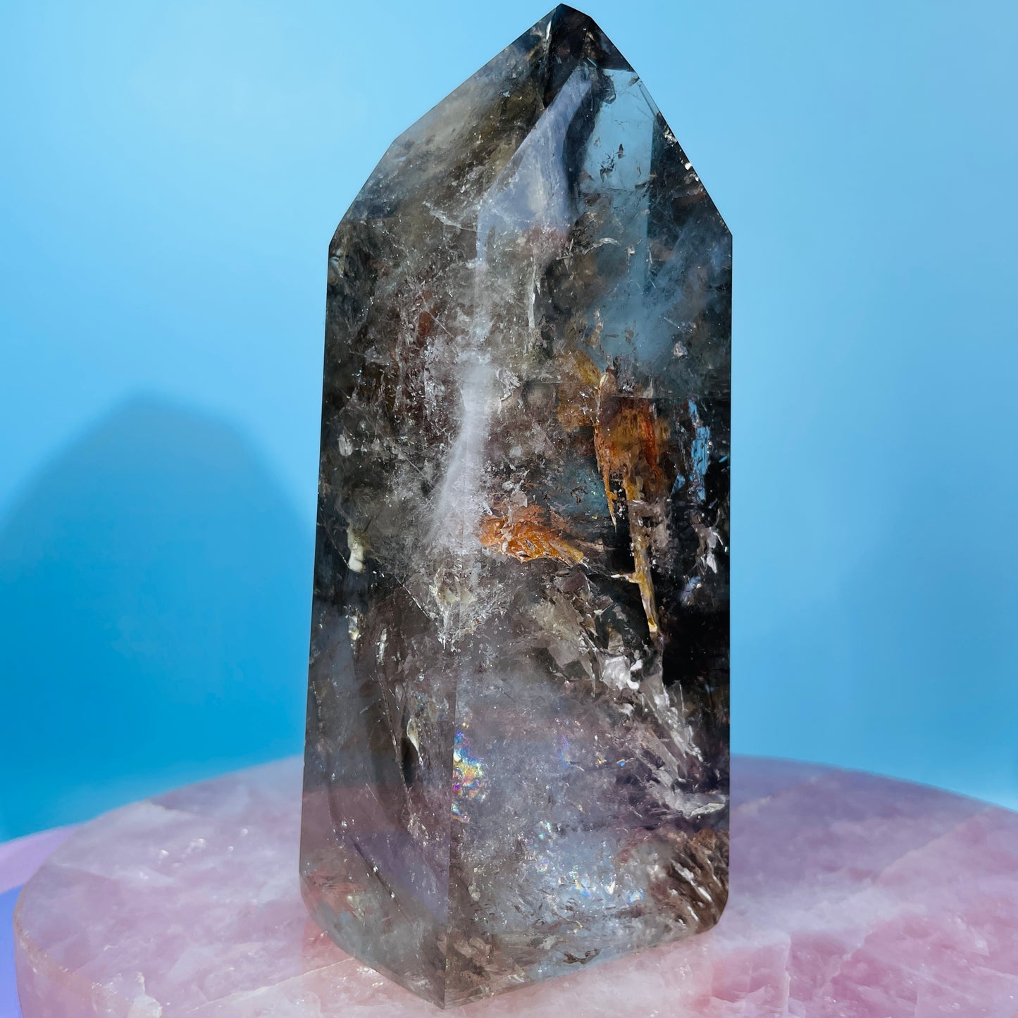 Skeletal Smoky Quartz Large Tower (Video)