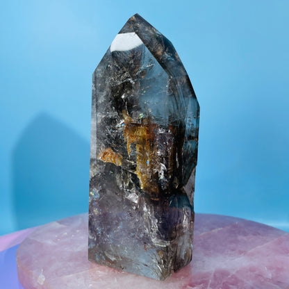 Skeletal Smoky Quartz Large Tower (Video)