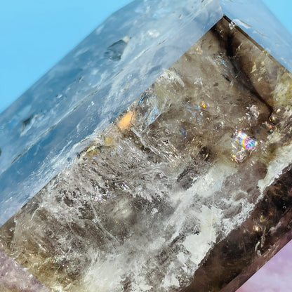 Skeletal Smoky Quartz Large Freeform with Black Tourmaline