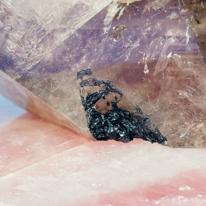 Skeletal Smoky Quartz Large Freeform with Black Tourmaline