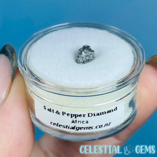 Salt & Pepper Diamond Tiny Crystal Specimen in Pottle (Video)