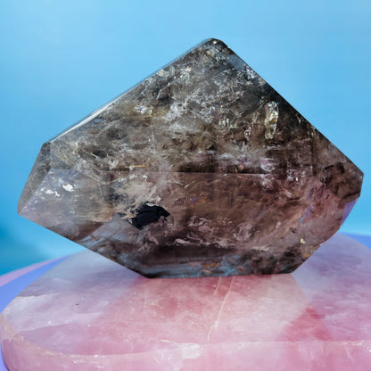 Skeletal Smoky Quartz Large Freeform with Black Tourmaline