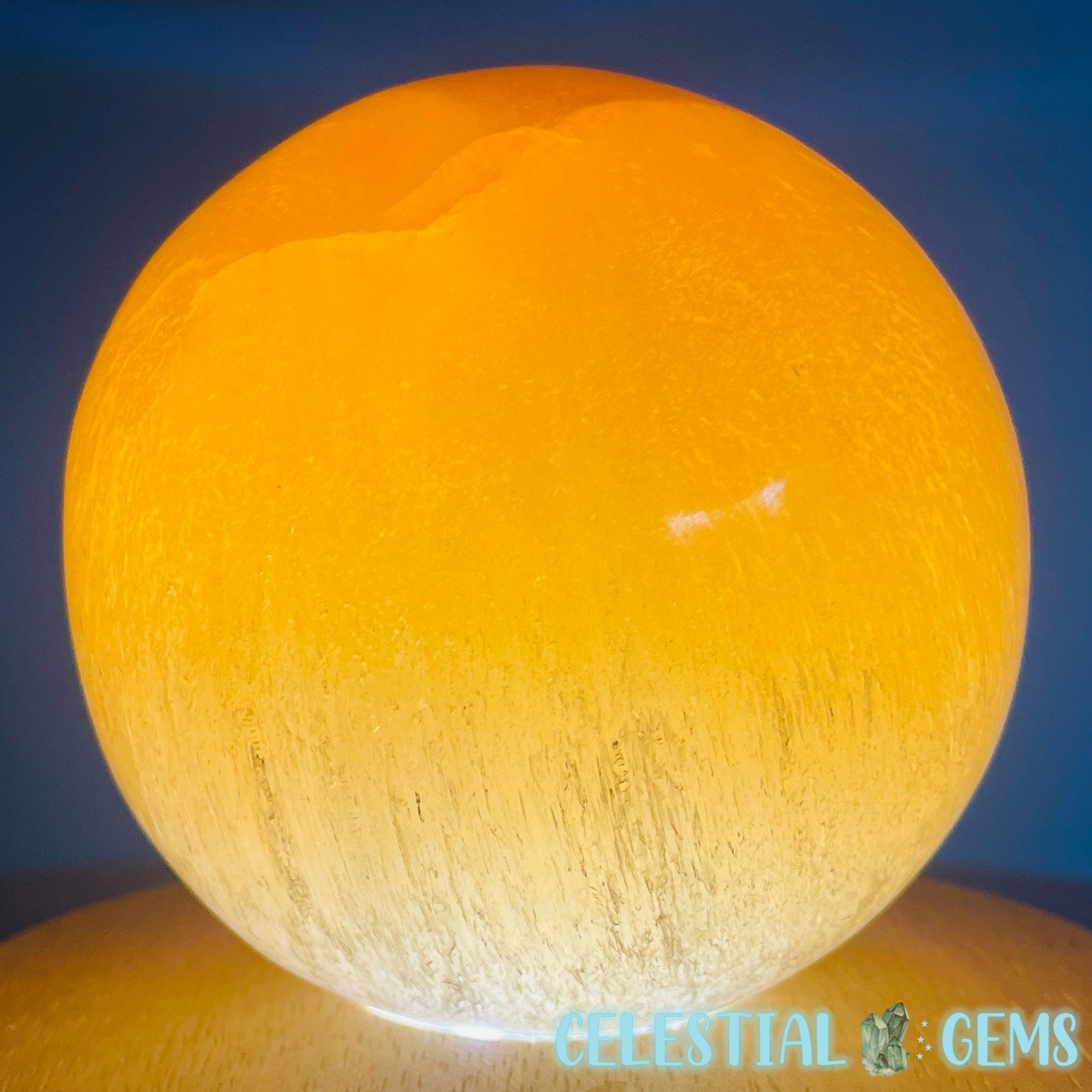 Orange Selenite (Satin Spar) Large Sphere 8cm