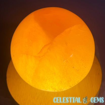 Orange Selenite (Satin Spar) Large Sphere 8cm