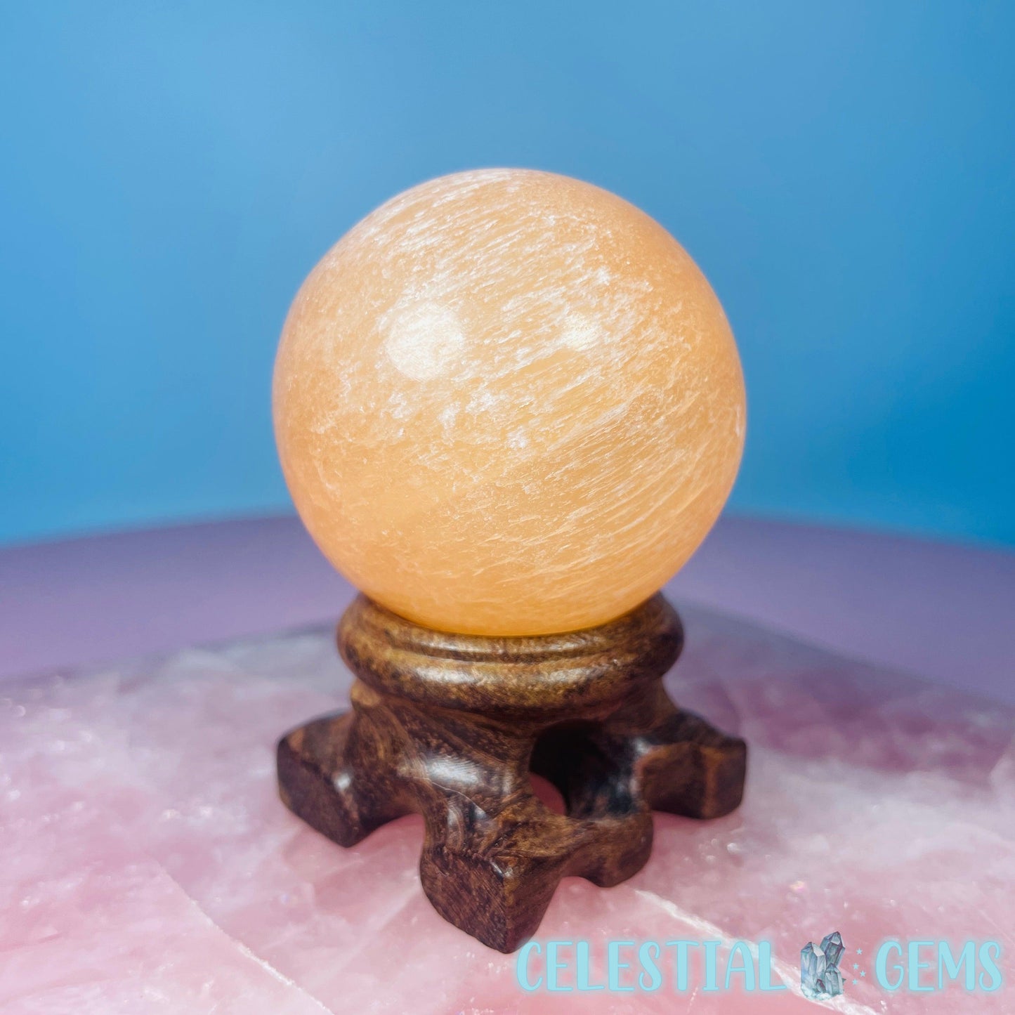 Orange Selenite (Satin Spar) Medium Sphere 5cm