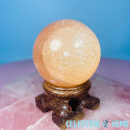 Orange Selenite (Satin Spar) Medium Sphere 5cm