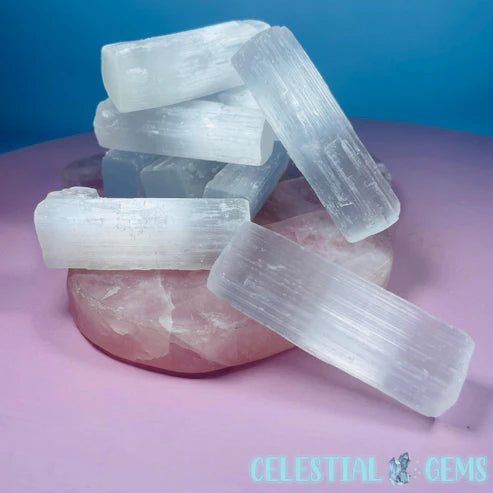 10x Selenite (Satin Spar) Natural Small Stick 5-6cm (Value Pack)