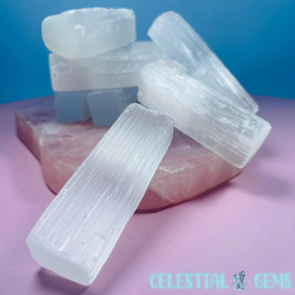 10x Selenite (Satin Spar) Natural Small Stick 5-6cm (Value Pack)