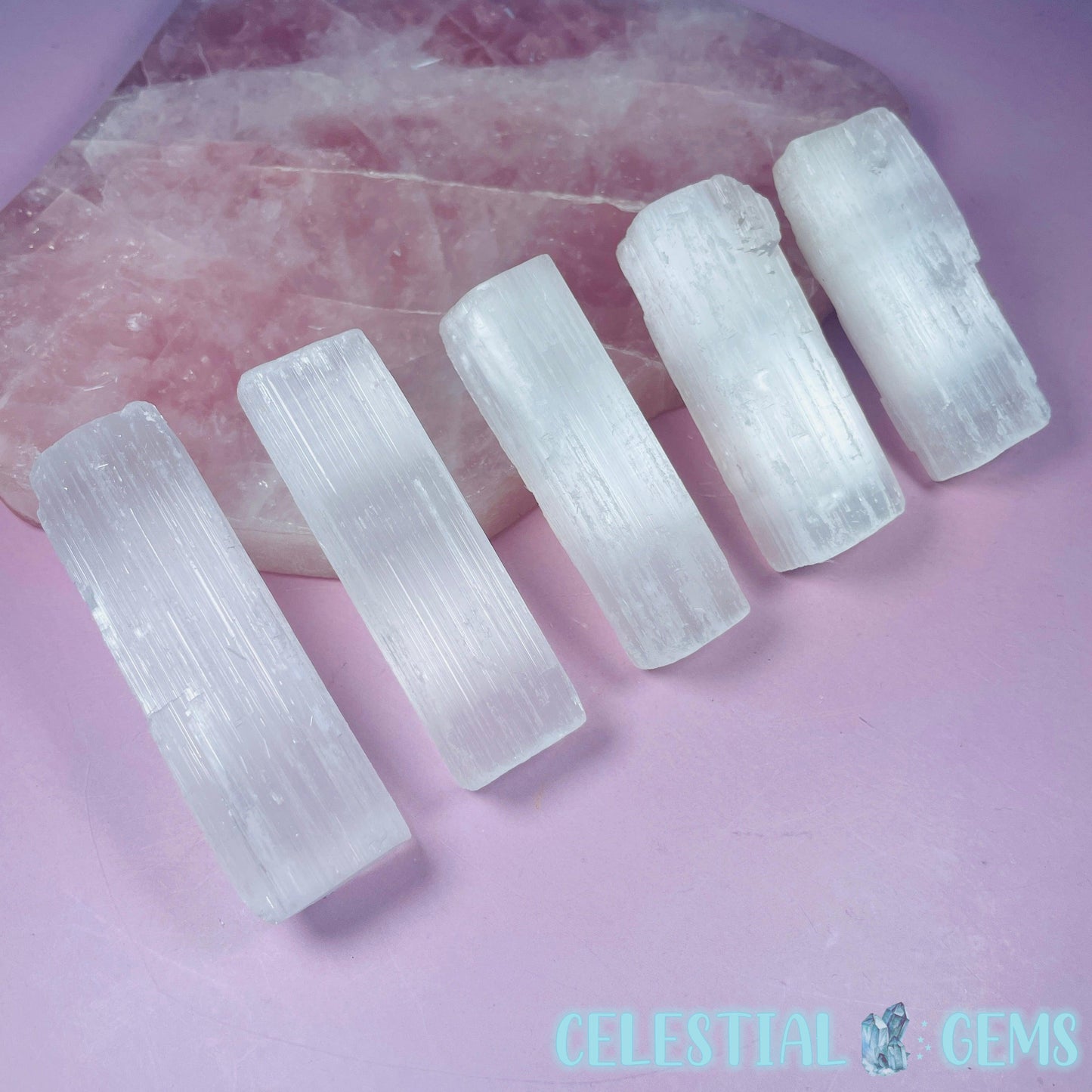 Selenite (Satin Spar) Natural Small Stick 5-6cm Bundle of 10