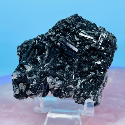 Namibian Black Tourmaline + Yellow Mica Small Cluster Specimen