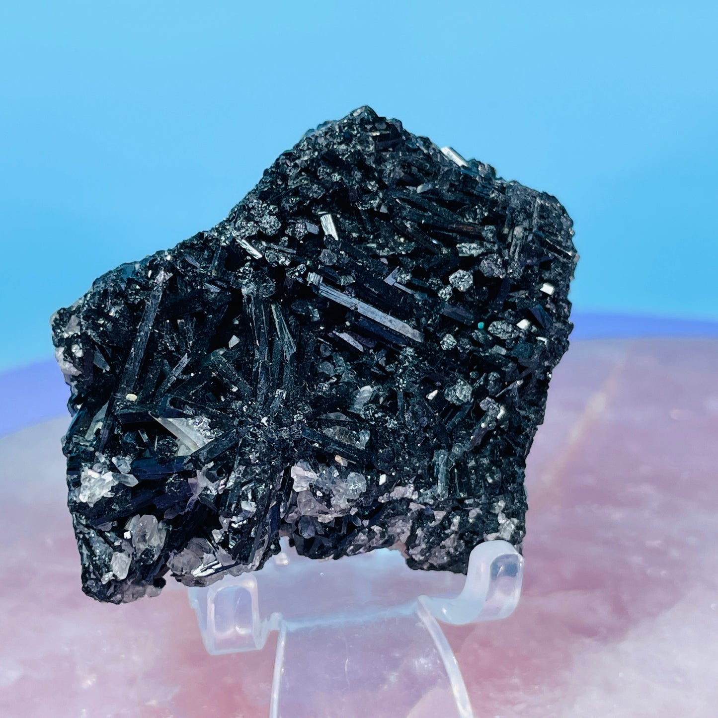 Namibian Black Tourmaline + Yellow Mica Small Cluster Specimen