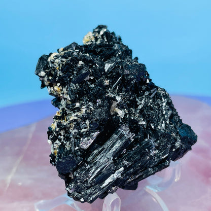 Namibian Black Tourmaline + Yellow Mica Small Cluster Specimen