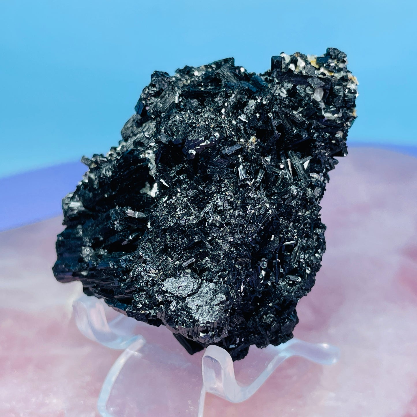Namibian Black Tourmaline + Yellow Mica Small Cluster Specimen