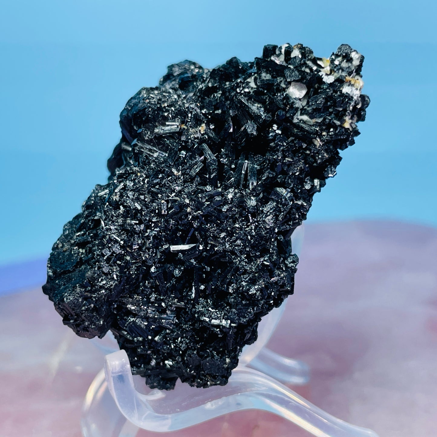 Namibian Black Tourmaline + Yellow Mica Small Cluster Specimen