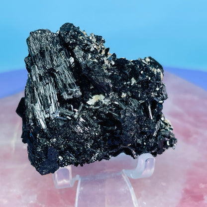 Namibian Black Tourmaline + Yellow Mica Small Cluster Specimen